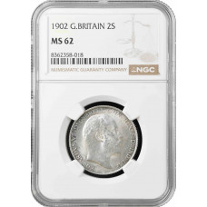 Great Britain 2 shillings (florin) 1902, NGC MS62, "King Edward VII (1902-1910)"