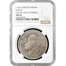 Great Britain 1 crown 1935, NGC MS63, "25th Anniversary - Reign of George V"