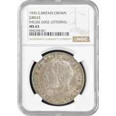 Great Britain 1 crown 1935, NGC MS63, "25th Anniversary - Reign of George V"