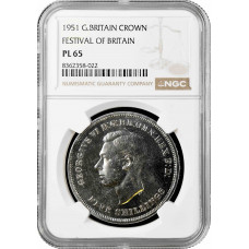 Great Britain 1 crown 1951, NGC PL65, "King George VI (1937 - 1952)"