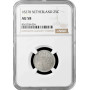 Niederlande 25 Cent 1827 B, NGC AU58, "König Wilhelm I (1815-1840)" Top Pop 1/0