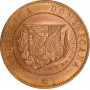 Dominican Republic 2 centavos 1878 E, PCGS SP64 RB, "Republic (1863-1916)" E14.1