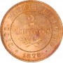 Dominican Republic 2 centavos 1878 E, PCGS SP65 RB, "ESSAI KM# E14.2" Top Pop