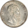 Вюртемберг 2 марки 1877 г. F, PCGS AU58, "Король Карл I (1864 - 1891)"