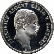 Saxony 3 mark 1912 E, PROOF ULTRA CAMEO, "Friedrich August III (1904 - 1918)"