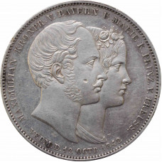 Бавария 2 талера 1842 г., AU, "Брак наследного Принца Баварии и Мари"