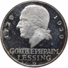 Веймарская Республика 3 марки 1929 г. G, PROOF, "200 лет со дня рождения Готхольда Лессинга"
