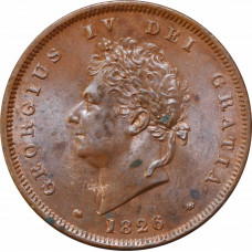 Great Britain 1 penny 1826, UNC, "King George IV (1820 - 1830)"