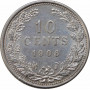Netherlands 10 cents 1906, UNC, "Queen Wilhelmina (1890 - 1948)" silver coin