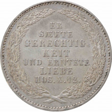 Saxony 1/3 thaler 1854 F, UNC, "Death of King Friedrich August II" silver coin