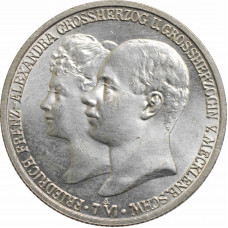 Mecklenburg-Schwerin 2 mark 1904 A, UNC, "Wedding of Duke Friedrich Franz IV"