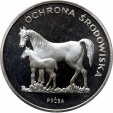 Poland 100 zlotych 1981, PROOF PROBA, "Environmental Protection - Horse" silver