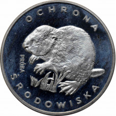 Poland 100 zlotych 1978, PROOF PROBA, "Environment Protection - Beaver" silver
