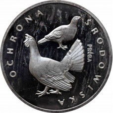 Poland 100 zlotych 1980, PROOF PROBA, "Environment Protection - Capercaillie"