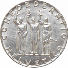 Швейцария 5 франков 1941 г. B, UNC, "650 лет Швейцарской Конфедерации"