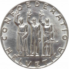 Швейцария 5 франков 1941 г. B, UNC, "650 лет Швейцарской Конфедерации"