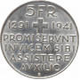Швейцария 5 франков 1941 г. B, UNC, "650 лет Швейцарской Конфедерации"