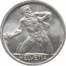 Швейцария 5 франков 1944 г. B, UNC, "500 лет Битве у Сент-Якоба"