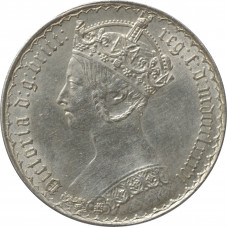 Great Britain 2 shillings (gothic florin) 1886, UNC Det., "Victoria (1838-1901)"