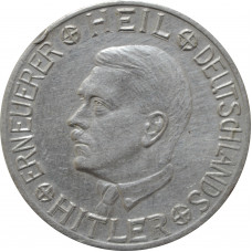 Germany - Third Reich Hilter 1 mark ND (1933-1936), AU, "Donation to the SA"
