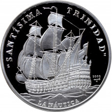 Cuba 10 pesos 2002, PROOF, "Ibero-America - Santisima Trinidad" silver coin