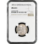 Switzerland 1 franc 1851 A, NGC MS64+, "Confoederatio Helvetica (1850 - 1916)"