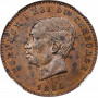 Камбоджа 10 сантимов 1860 г., NGC MS62 BN, "Король Нородом (1860 - 1904)"