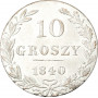 Poland 10 groszy 1840 MW, PCGS MS63, "Congress Poland (1816 - 1864)"