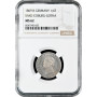 Saxe-Coburg-Gotha 1/6 thaler 1869 B, NGC MS62, "25th Reign of Duke Ernst II"