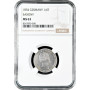 Saxony 1/6 thaler 1854 F, NGC MS63, "Death of King Friedrich August II" Pop 2/2