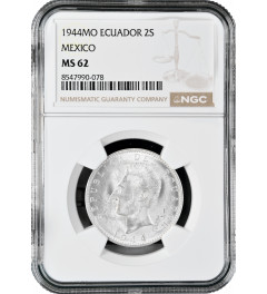 Эквадор 2 сукре 1944 г. Mo, NGC MS62, "Республика Эквадор (1919 - 1987)"