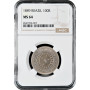 Бразилия 100 рейсов 1889 г., NGC MS64, "Первая Республика (1889 - 1942)"