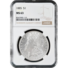 USA 1 Dollar 1885, NGC MS63, "Morgan Dollar" silver coin