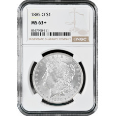 USA 1 Dollar 1885 O, NGC MS63+, "Morgan Dollar" silver coin