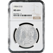 USA 1 Dollar 1904 O, NGC MS64+, "Morgan Dollar" silver coin