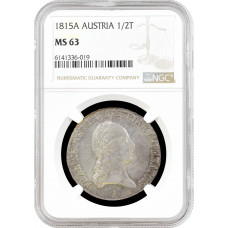Österreich 1/2 Taler 1815 A, NGC MS63, "Kaiser Franz II (1806 - 1835)"