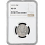 USA quarter dollar (25 cents) 1912, NGC MS64, "Barber Quarter" silver coin