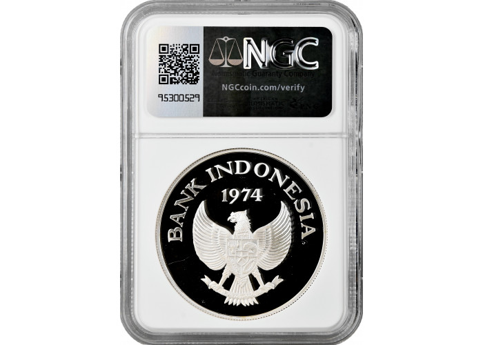 Индонезия 5000 рупий 1974 г., NGC PF68 UC, "Орангутан"