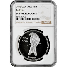 Cape Verde 50 escudos 2006, NGC PF68 UC, "Red Kite" Top Pop silver coin