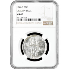 USA half dollar (50 cents) 1926 S, NGC MS66, "Oregon Trail Memorial" silver coin