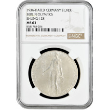 Germany - Third Reich silver medal 1936, NGC MS63, "1936 Berlin Olympics" 