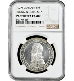 Weimarer Republik 5 Reichsmark 1927 F, NGC PF62 UC, "Universität Tübingen"
