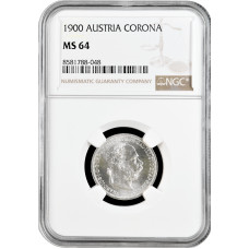 Austria 1 corona 1900, NGC MS64, "Emperor Franz Joseph I (1848 - 1916)"