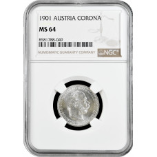 Austria 1 corona 1901, NGC MS64, "Emperor Franz Joseph I (1848 - 1916)"