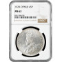 Cyprus 45 piastres 1928, NGC MS62, "50th Anniv. - English Cyprus" silver coin