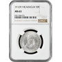Nicaragua 50 Centavos 1912 H, NGC MS63, "Cordoba (1912 - 1990)" Silbermünze