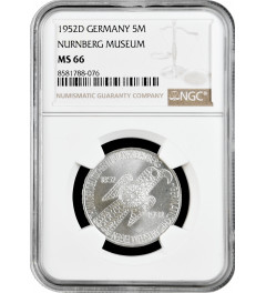 Germany - FRG 5 mark 1952, NGC MS66, "100th Anniversary - Nurnberg Museum"
