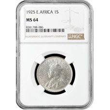 Британская Восточная Африка 1 шиллинг 1925 г., NGC MS64, "Король Георг V (1911 - 1937)"