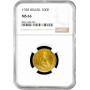 Бразилия 500 рейсов 1928 г., NGC MS66, "Первая Республика (1889 - 1942)"