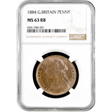 Great Britain 1 penny 1884, NGC MS63 RB, "Queen Victoria (1838 - 1901)"